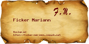 Ficker Mariann névjegykártya